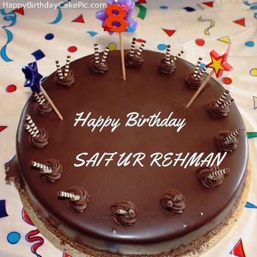 write name on 8th Chocolate Happy Birthday Cake